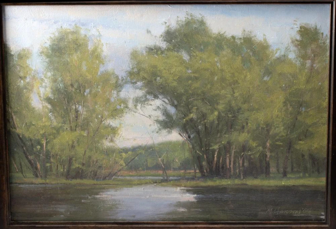 Marc R. Hanson Painting - "Greens and Reflections" 2008
