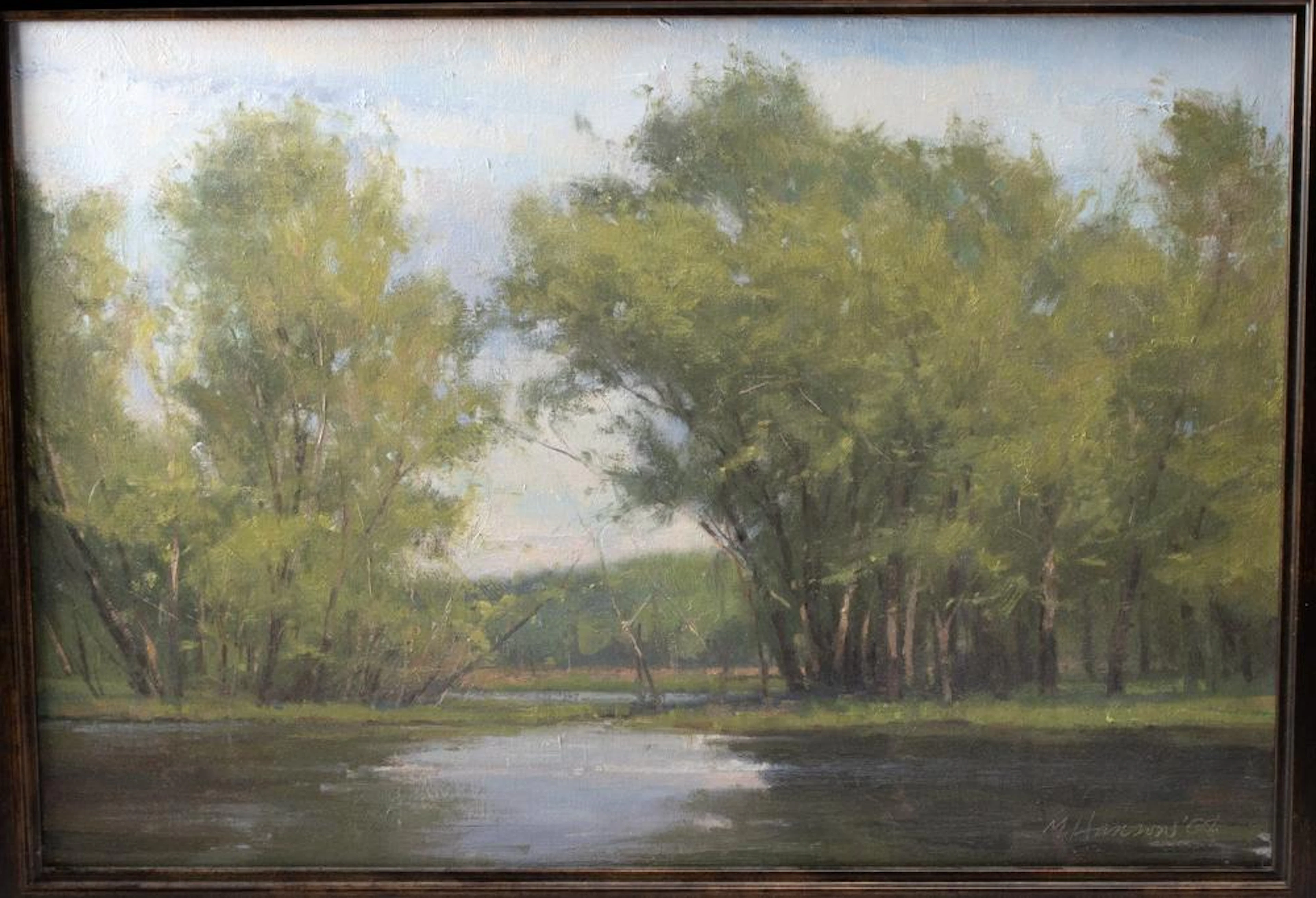 Marc R. Hanson Painting - "Greens and Reflections" 2008