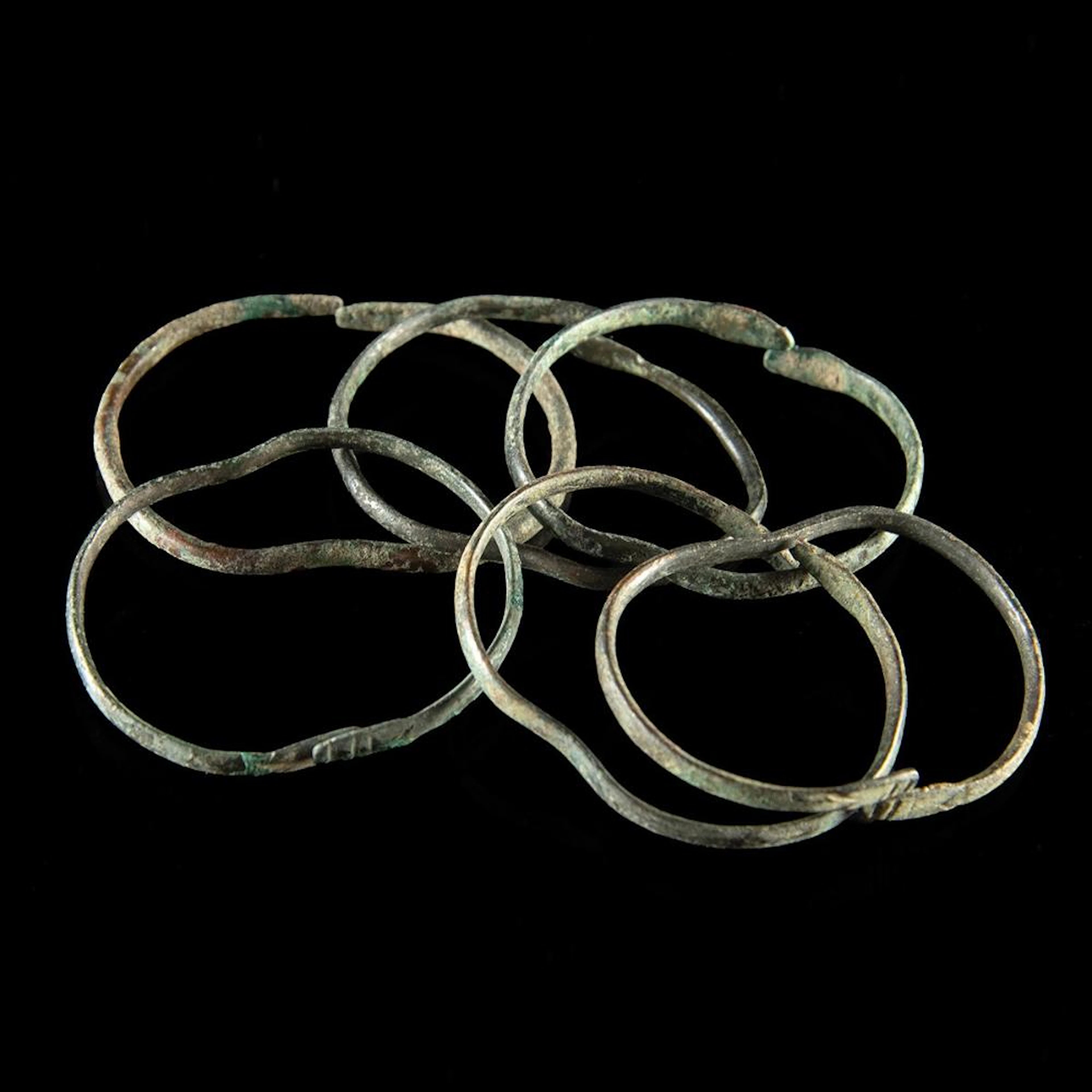 Six Roman to Byzantine Bronze Bracelets