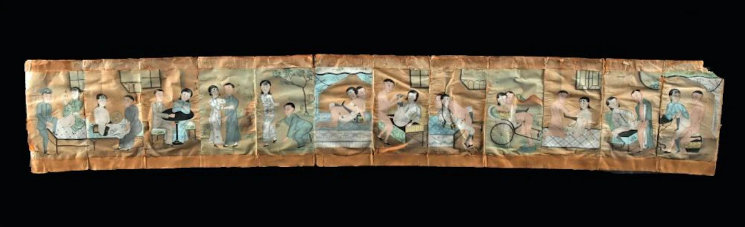 Chinese Early Republic-Era Paper Album Erotic Scenes