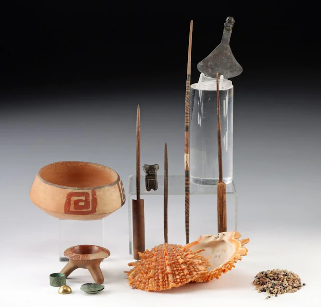 Andean & Mesoamerican Shell Beads, Pottery & Copper