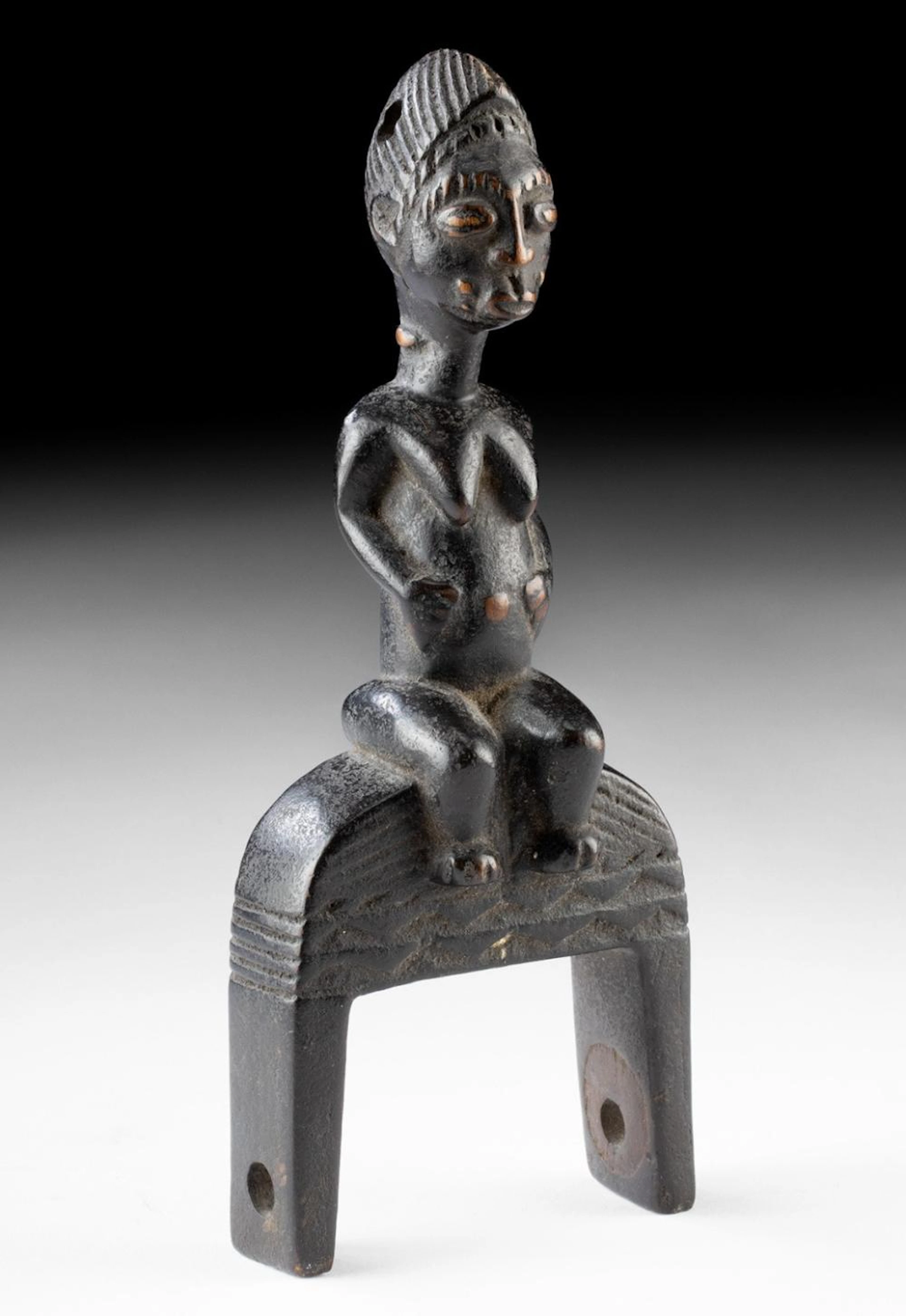 Baule Heddle Pulley, Ivory Coast Fertility Figure w/ Scarification