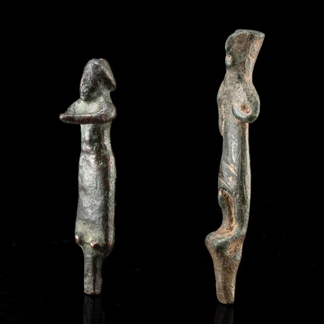 Pair of Miniature Iberian Bronze Votive Figures