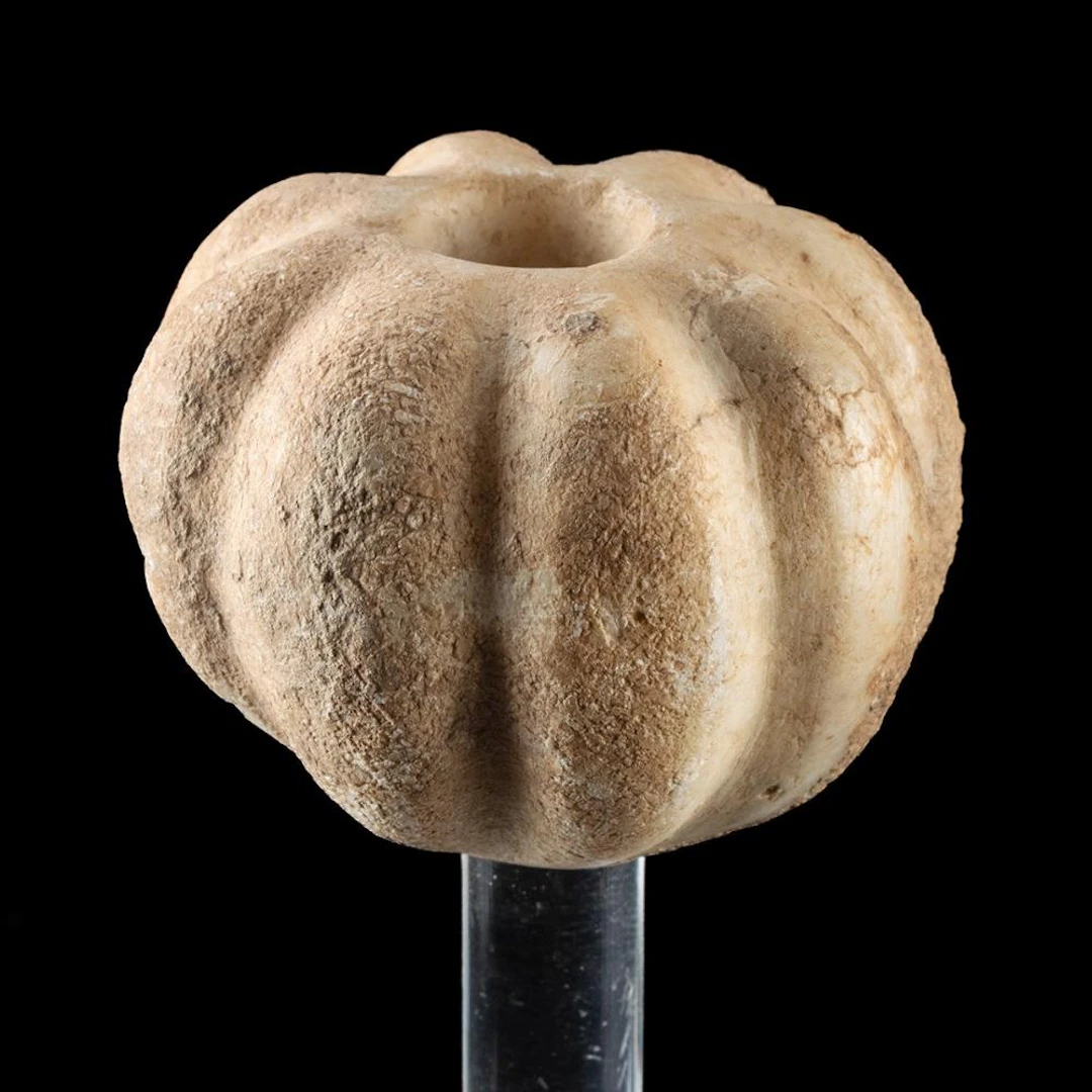 Predynastic Egyptian Alabaster Mace Head - Fluted Melon Form, Ex Sotheby's