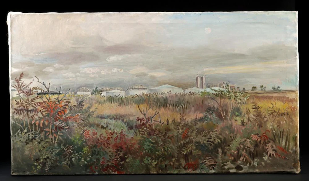 Edith Kramer Painting "Jersey Landscape w/ Moon" (1988)