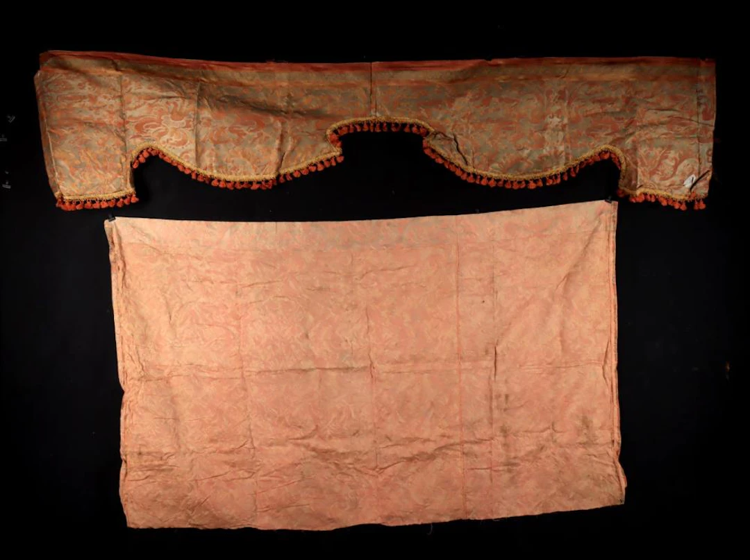 Decorative Painted Textile Valance, ex-James Coburn