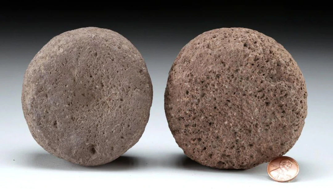 2 Pre-Contact Hawaiian Ulu Maika Game Stones