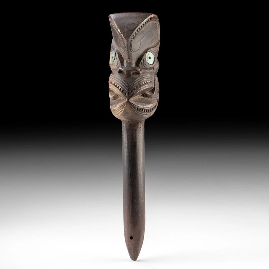 Maori God Stick (Whakapakoko Rākau), New Zealand, pre-1950