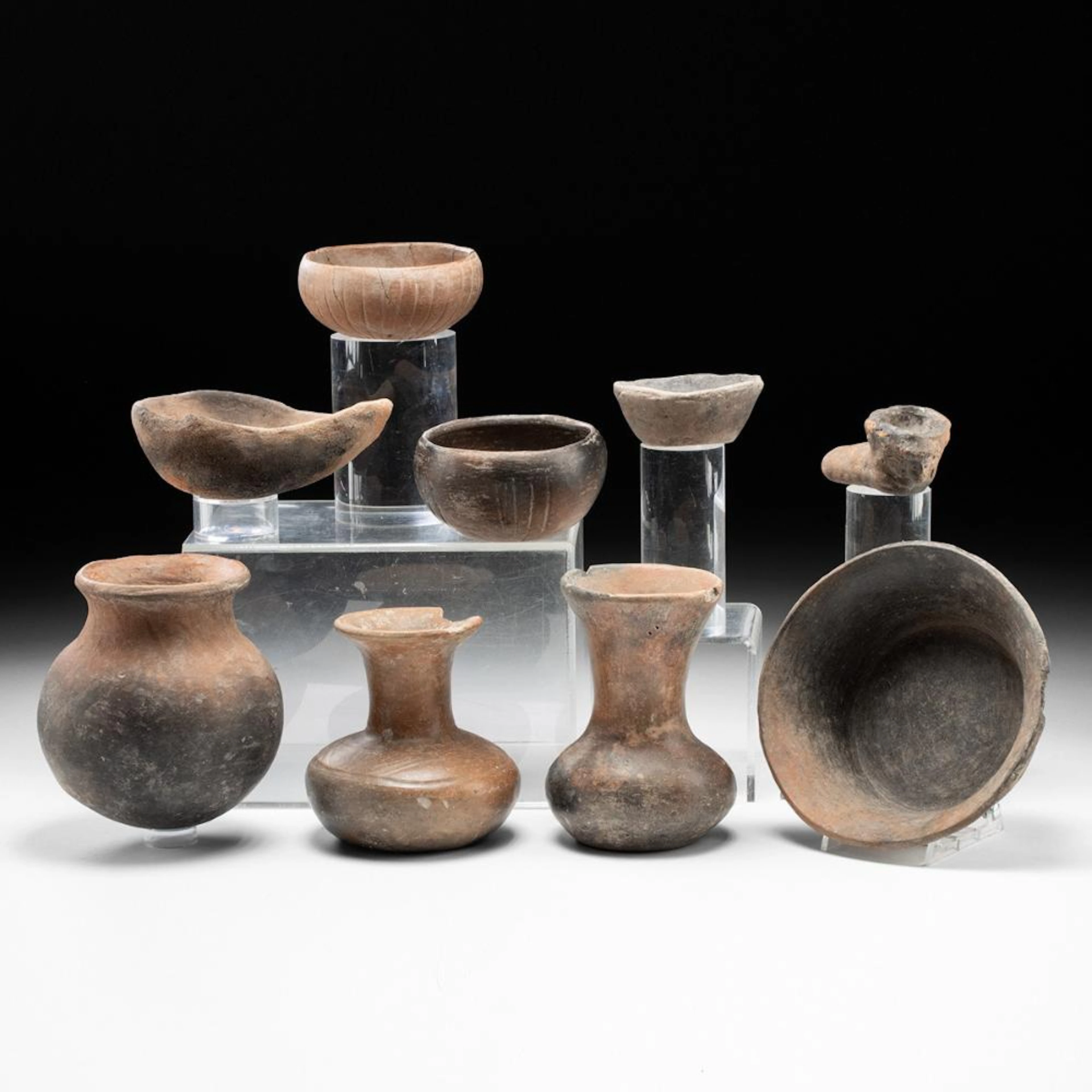Pre-Columbian & Anasazi Pottery Vessels (9 pcs)
