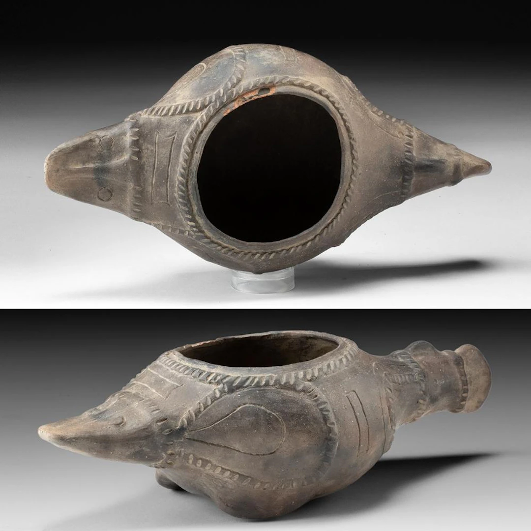 Mississippian Fish Effigy Pottery Bowl with Incised Fins, TL Tested