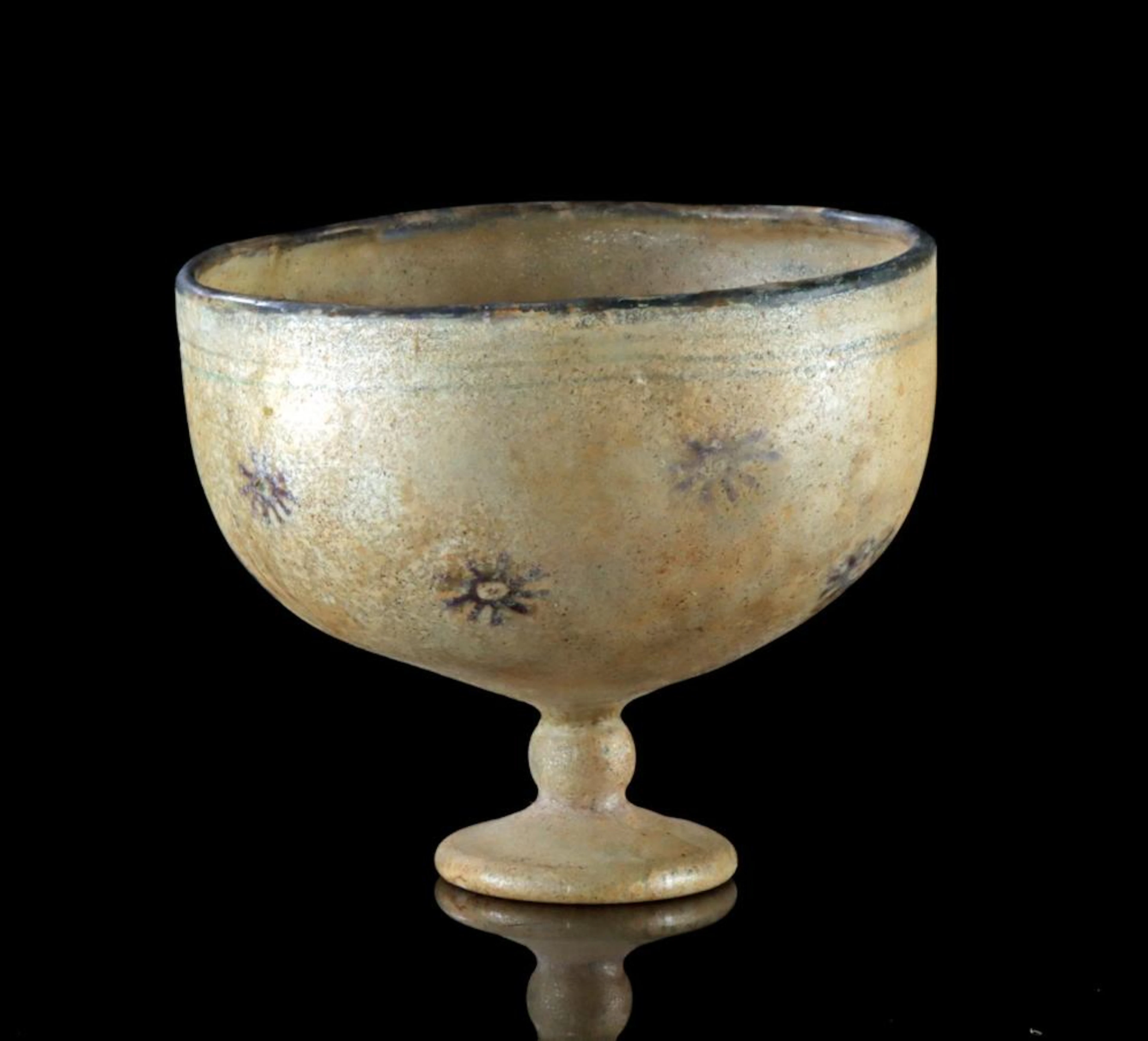 Late Roman / Byzantine Glass Chalice with Millefiori