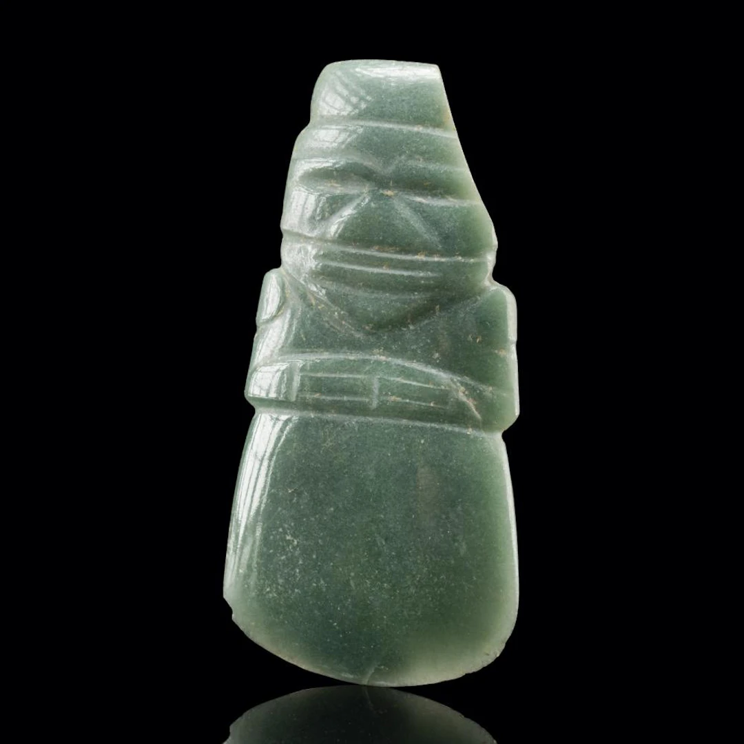 Costa Rican Jade Axe God Pendant with Celt Blade