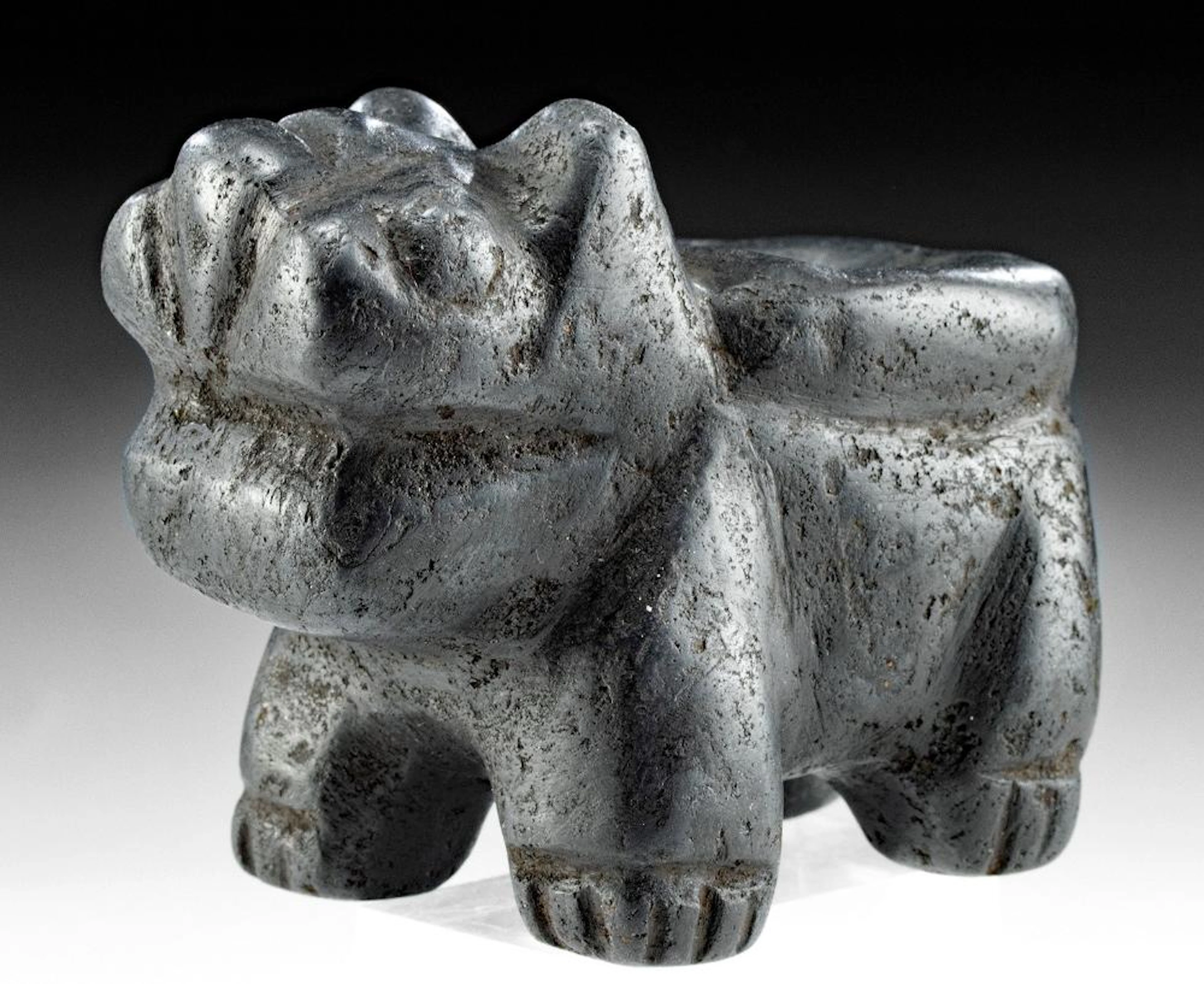 Chavin Miniature Anthracite Jaguar Mortar