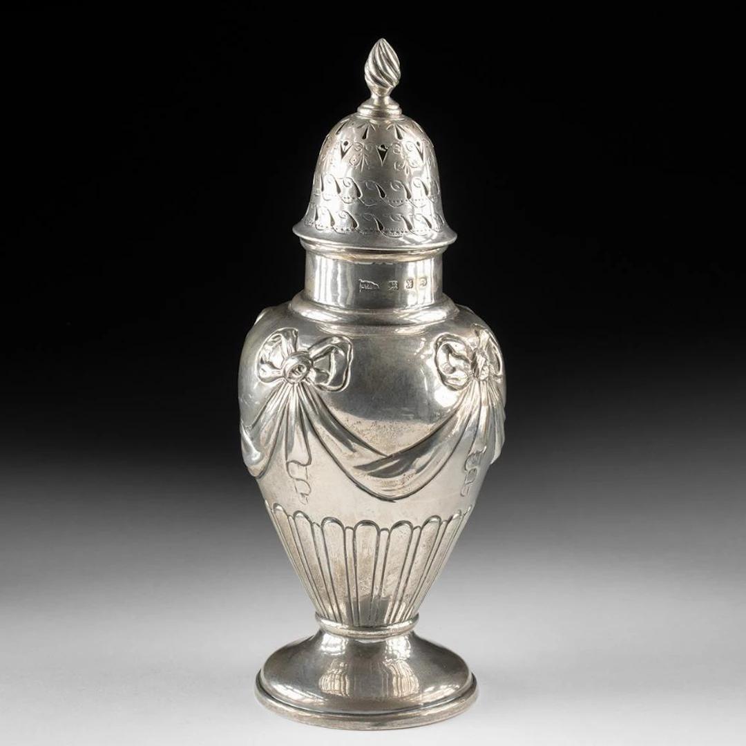 19th C. Victorian Sterling Silver Sugar Caster -Walker & Hall Birmingham 1897