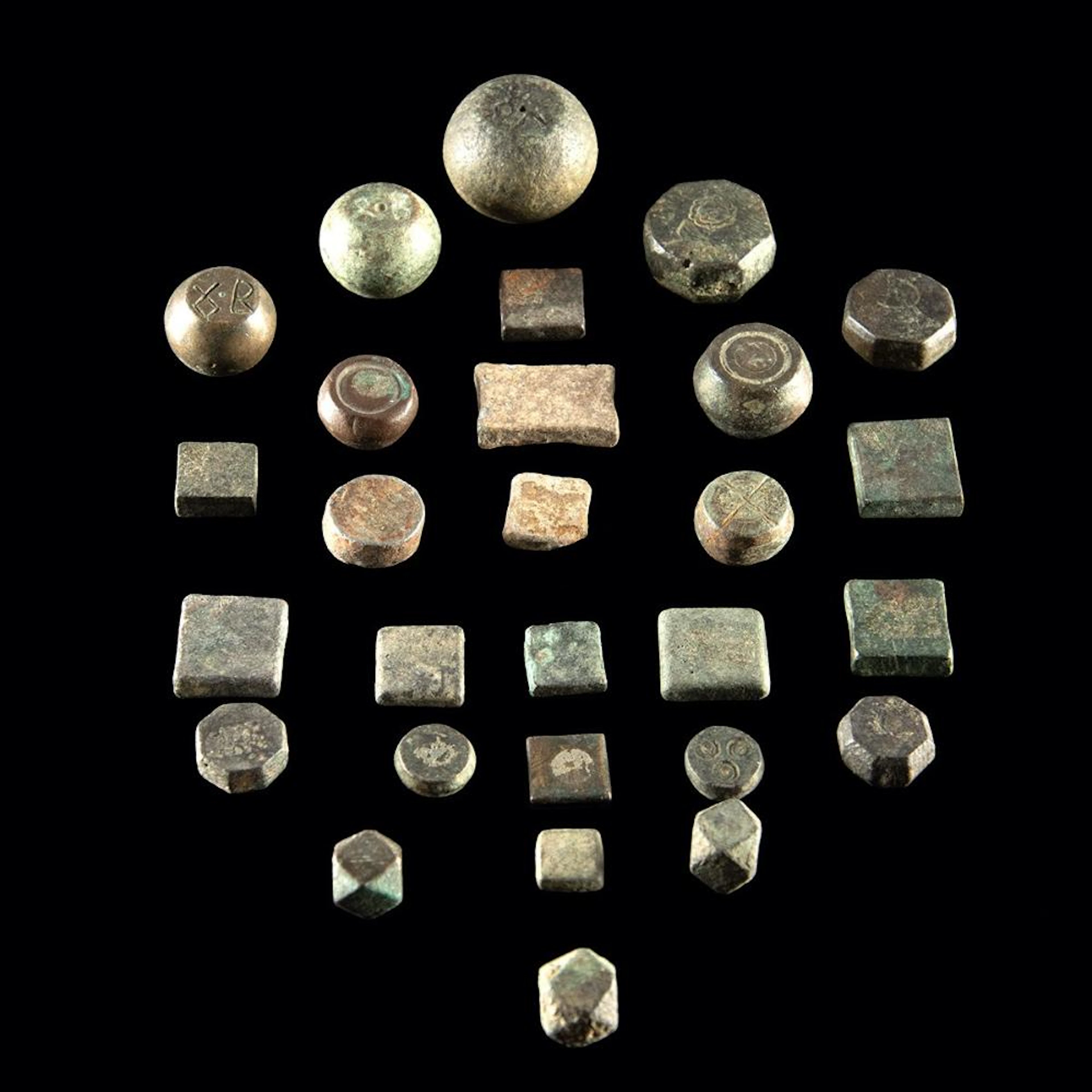 Byzantine to Islamic Leaded-Bronze Scale Measuring Weights