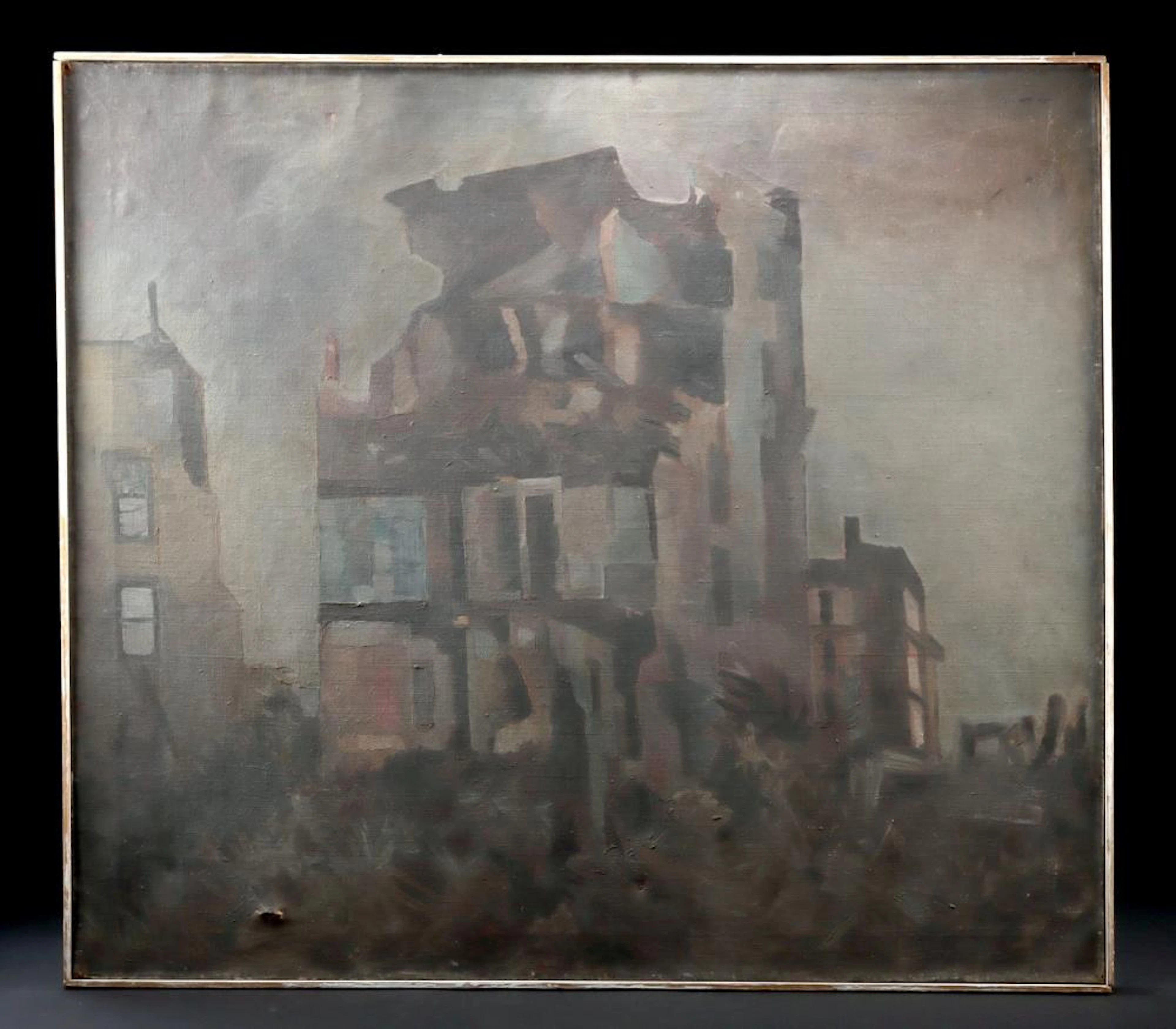 Edith Kramer Painting - NYC Derelict House (1968)