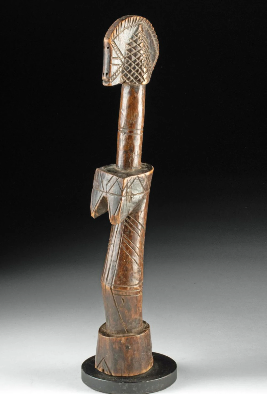 Mossi Biiga Doll, Boulsa Style Carved Wood Fertility Figure, Burkina Faso
