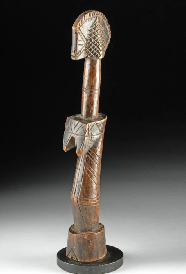 Mossi Biiga Doll, Boulsa Style Carved Wood Fertility Figure, Burkina Faso