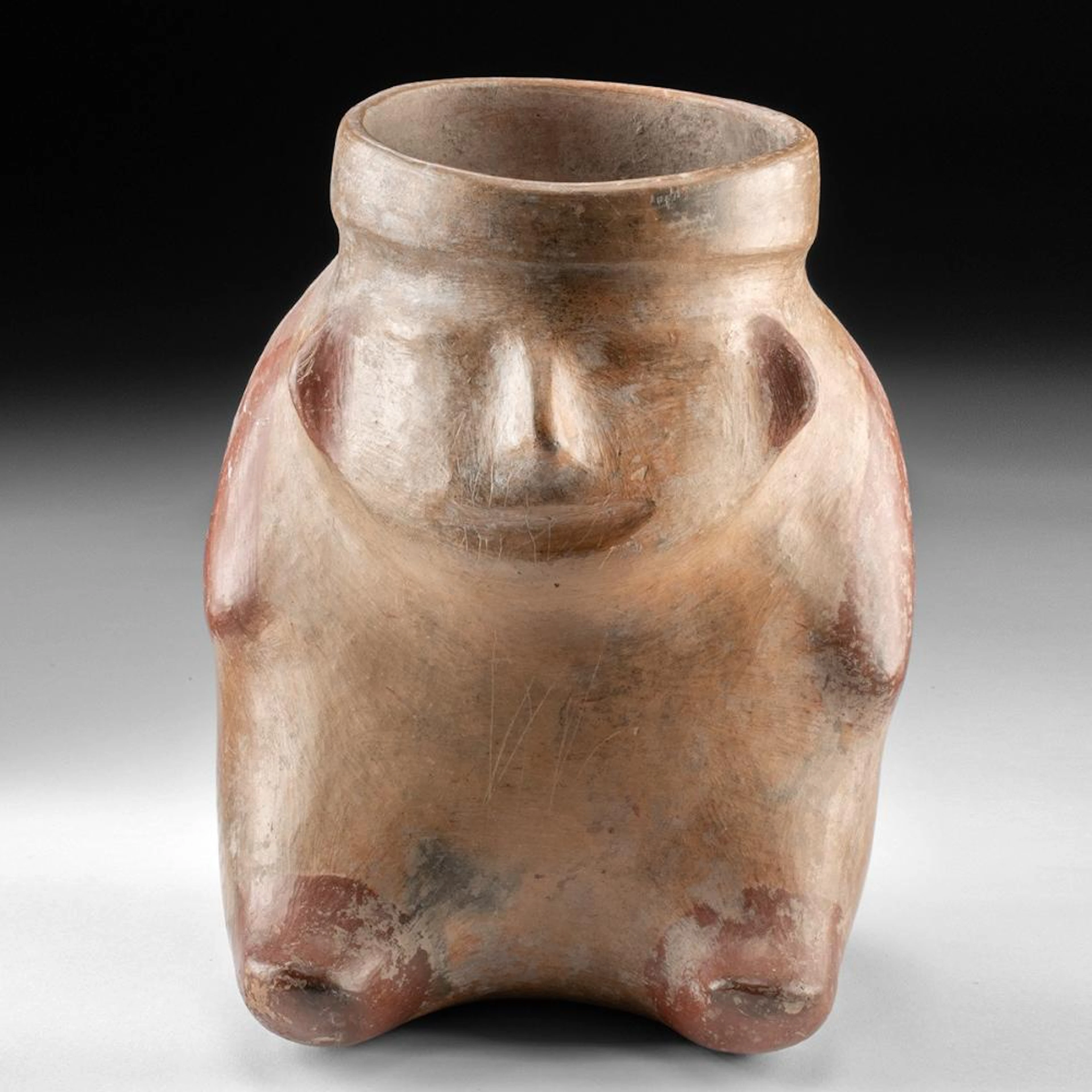 Veracruz El Faisan Bichrome Human Effigy Vessel - Seated Figure