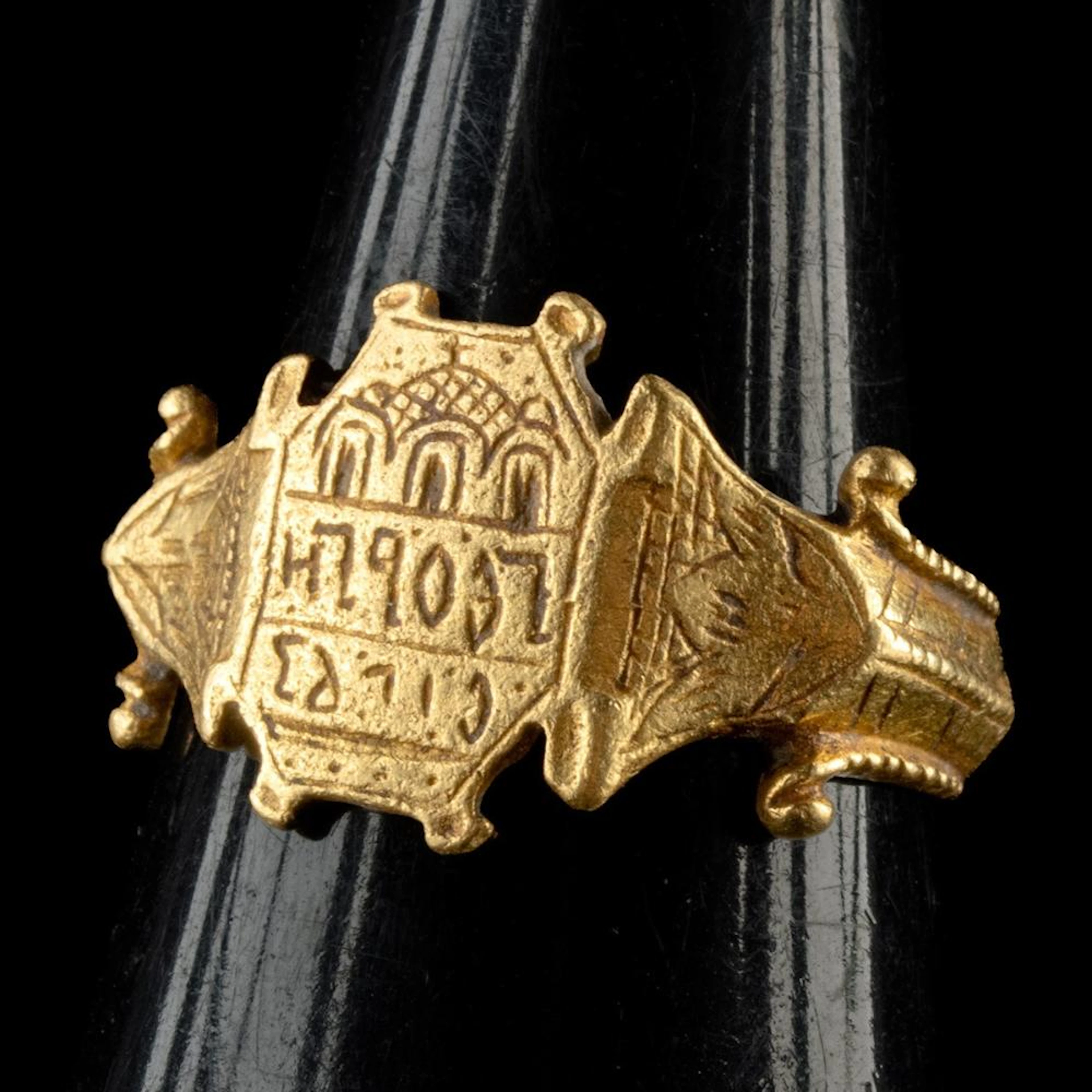 Byzantine 22K Gold Ring, Greek | Naming GEORGE, Church Facade