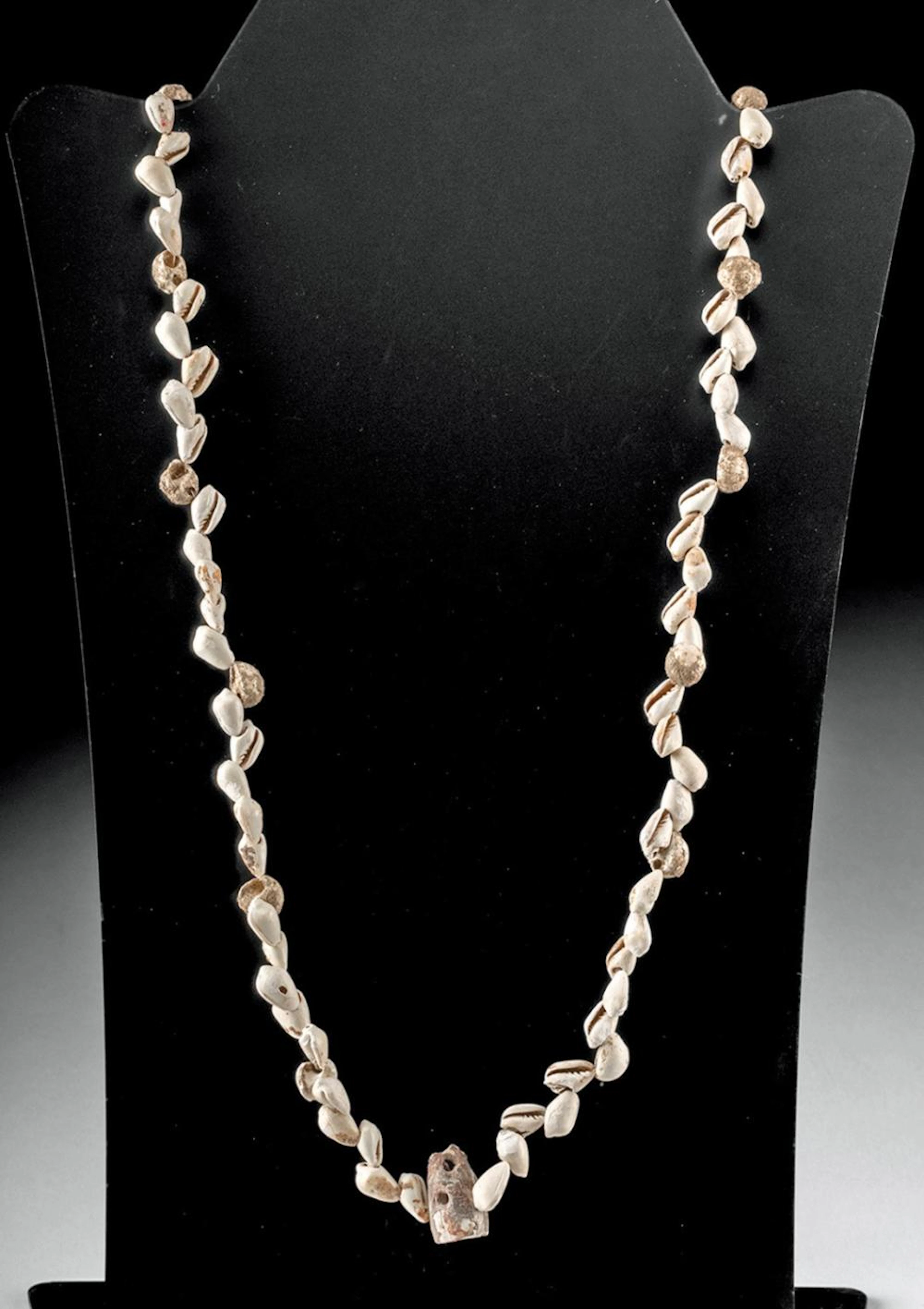 Ancient Caddo Mississippian Shell Bead Necklace