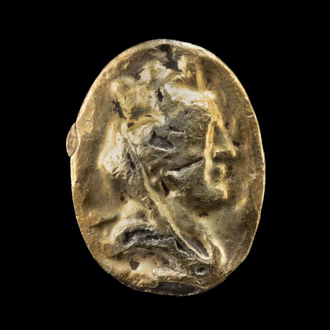 Phoenician Hellenistic Gold Relief Inlay of Tyche