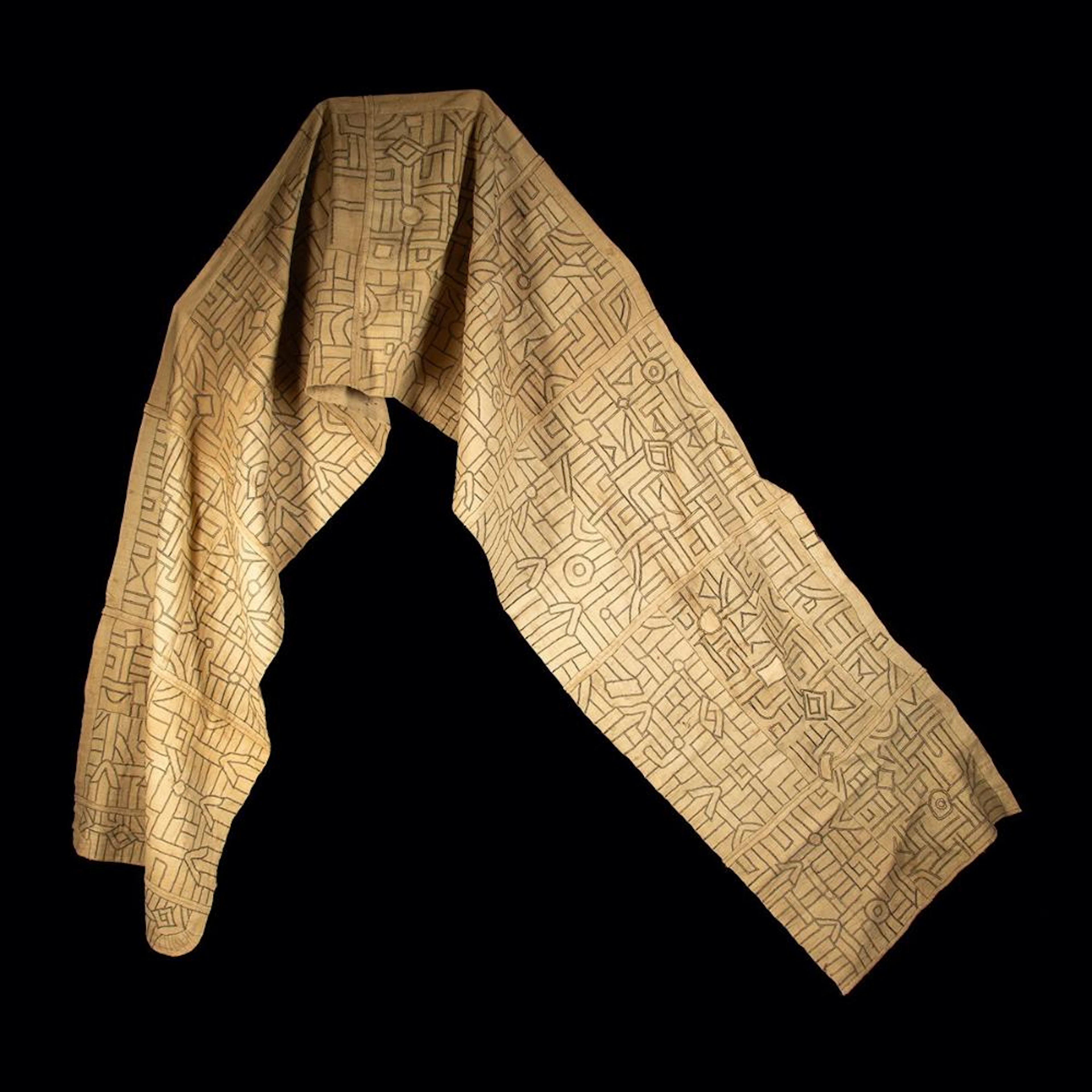 Kuba Raffia Ceremonial Skirt Panel with Applique, Congo, 20th C.