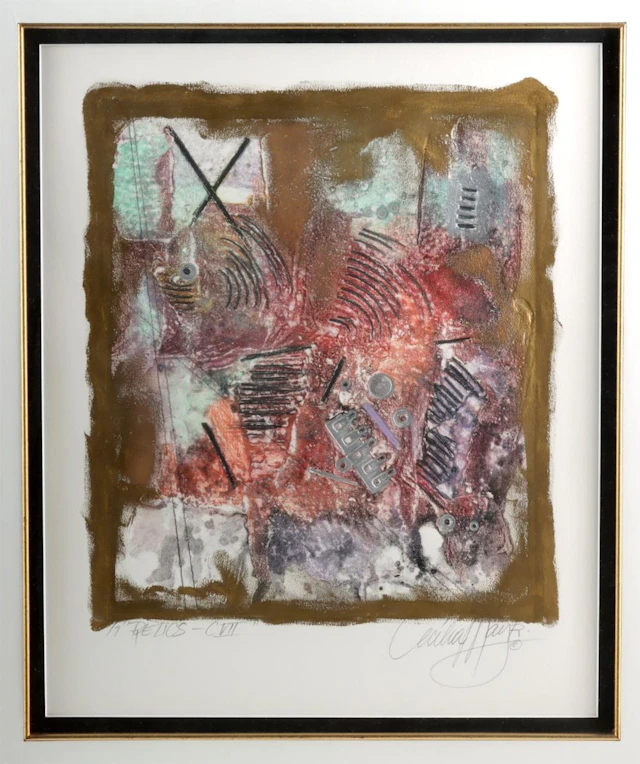 Cecelia Mayr Mixed Media Painting - "Relics - CVII"