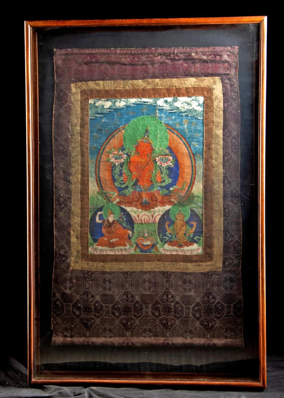 19th C. Tibetan Thangka | Amitayus, Buddha of Long Life, Red Deity