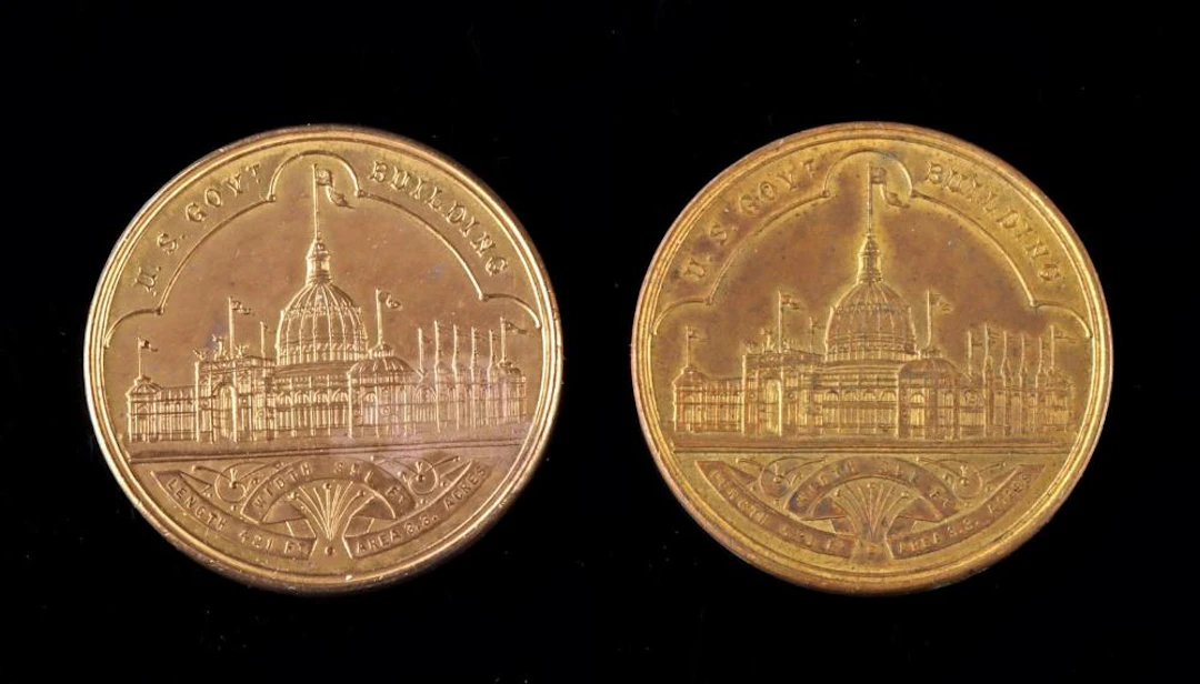 Two 1893 Columbian Expo Dollar Medals, HK-155