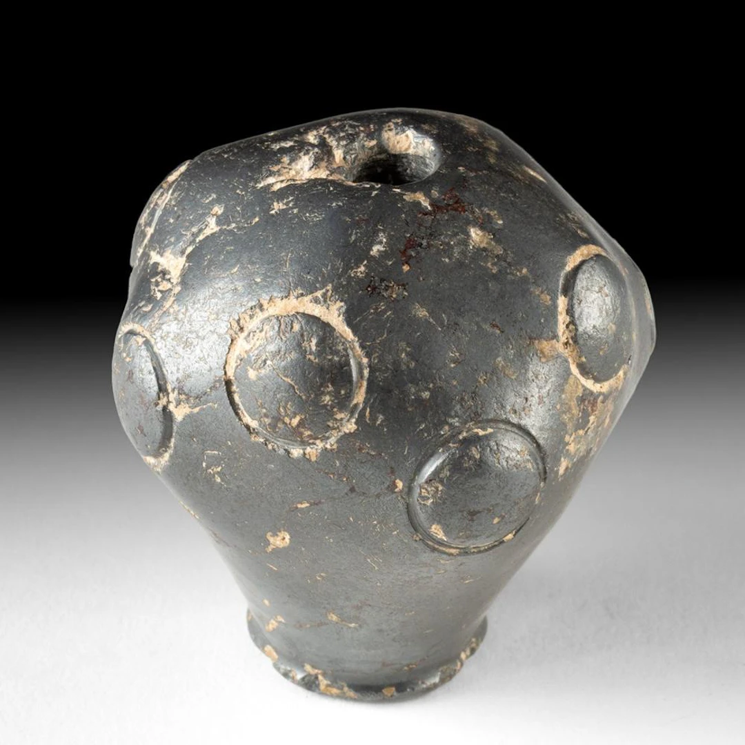 Predynastic Egyptian Naqada Hematite Knobbed Piriform Mace Head