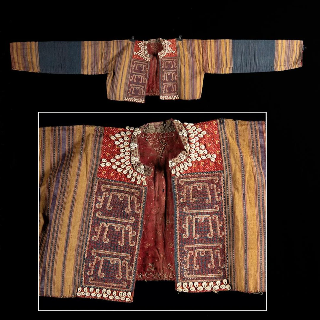 Early 20th C. Kauer Ceremonial Jacket - Shell & Mirror Embroidery