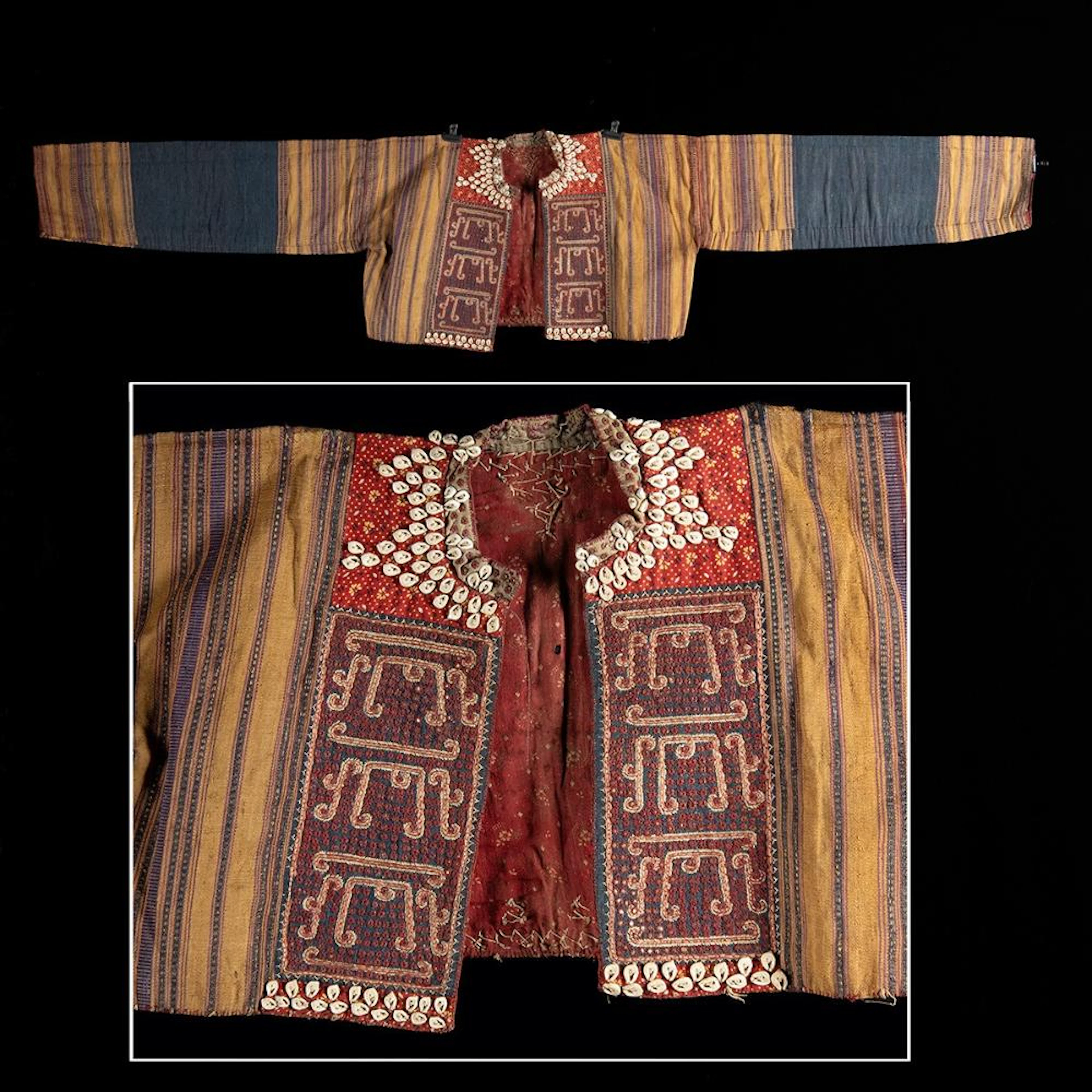 Early 20th C. Kauer Ceremonial Jacket - Shell & Mirror Embroidery