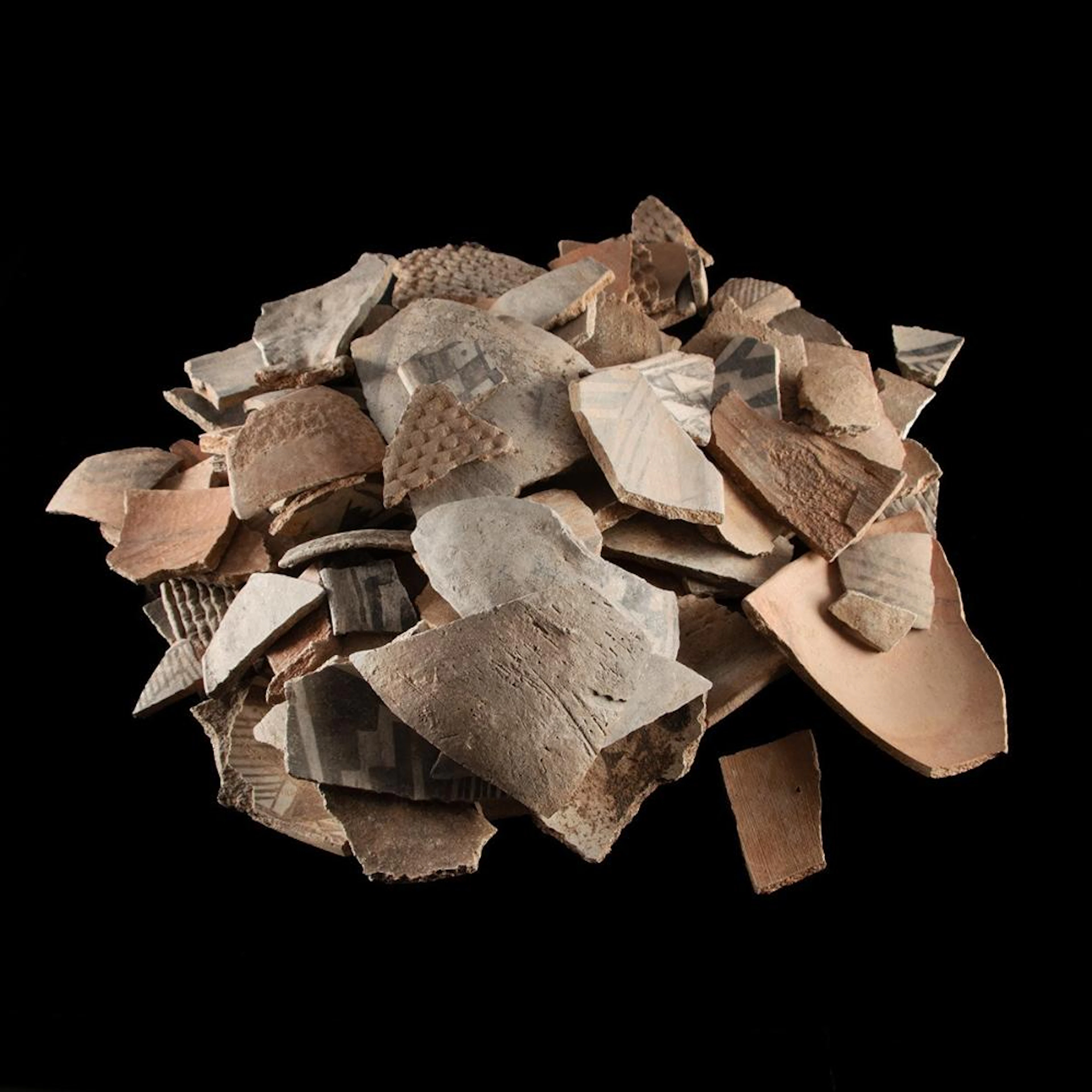 Ancestral Puebloan Black-on-White and Corrugated Sherd Collection, Southwest US