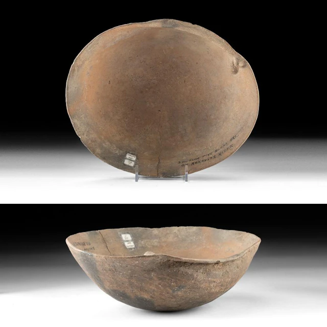 Large Mississippian Redware Shell Effigy Bowl - Arkansas River