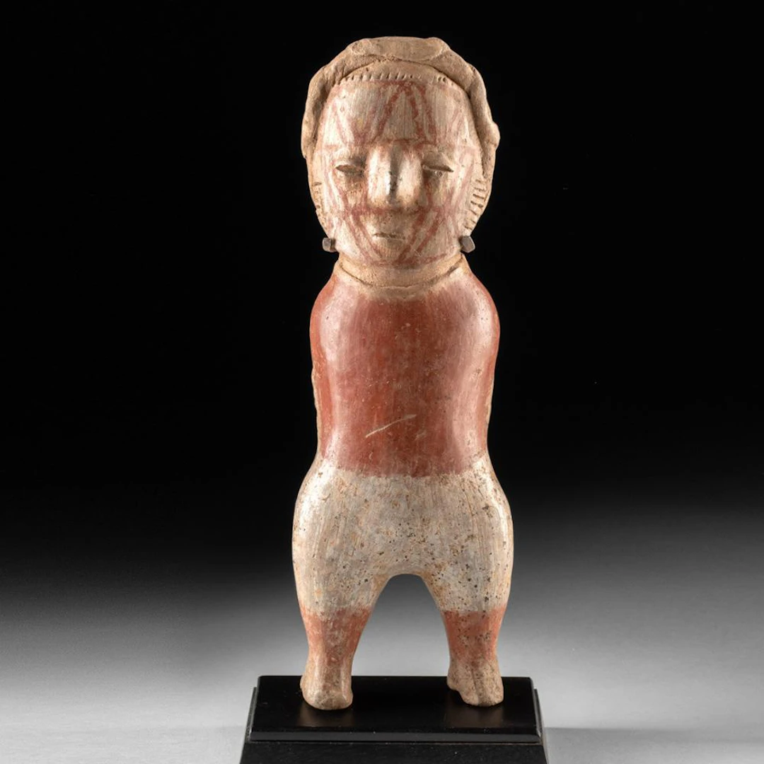 Nayarit Chinesco Standing Figure with Painted Face, Likely a Captive