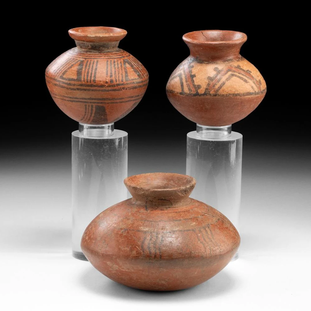 Nicoya & Gran Chiriqui Painted Ceramic Jar Group - Geometric Banding