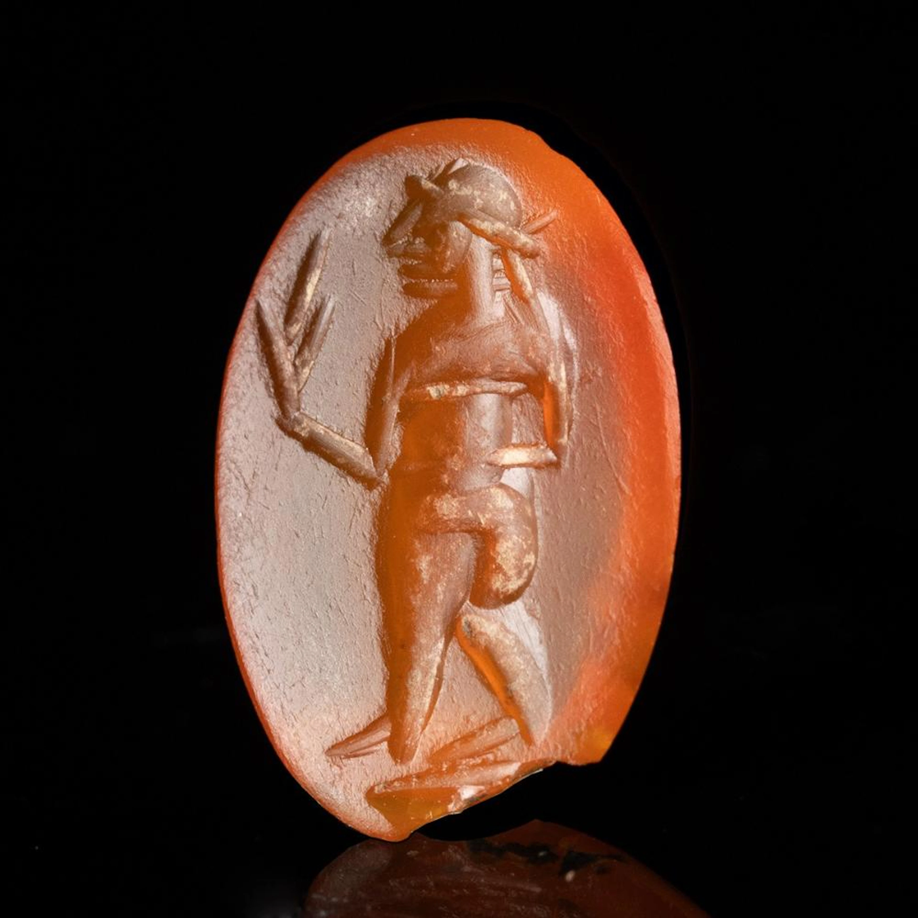 Roman Carnelian Intaglio of Spes Holding a Flower