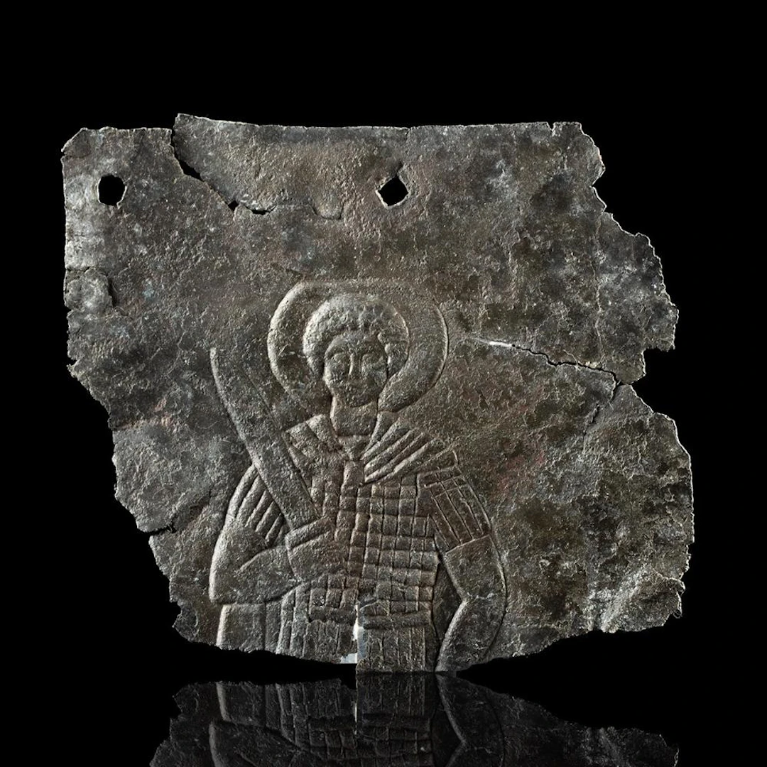 11th C. Medieval Georgian Brass Relief of Saint George