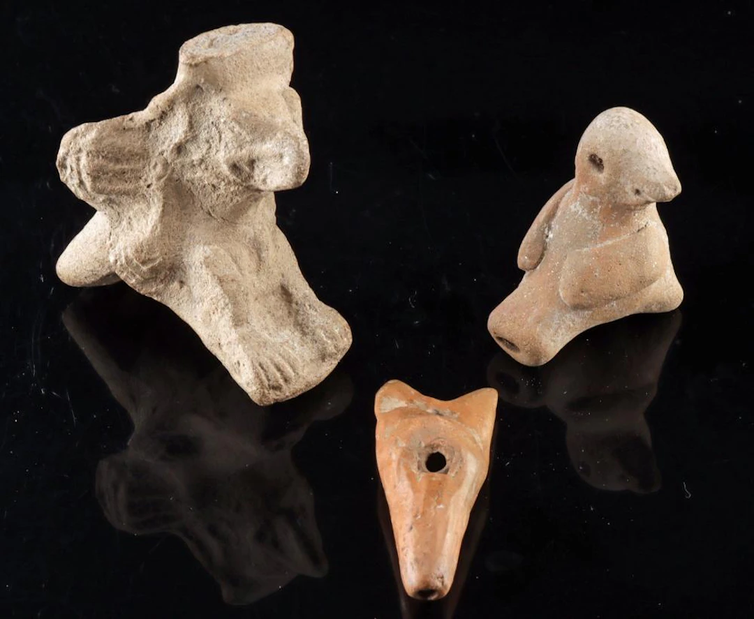2 Maya Pottery Bird Ocarinas and 1 Peruvian Whistle