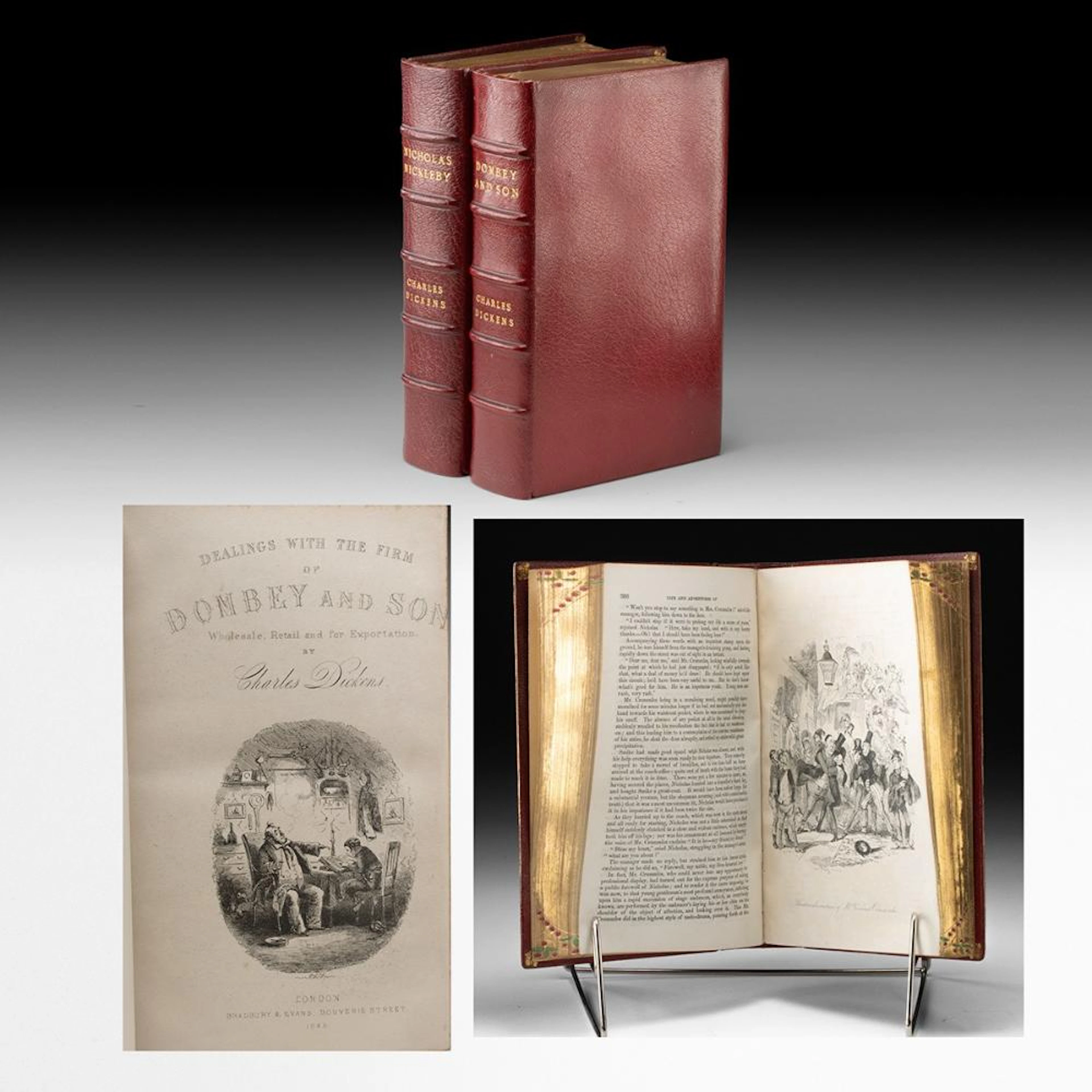 Two Charles Dickens First Editions, "Nicholas Nickleby" and "Dombey