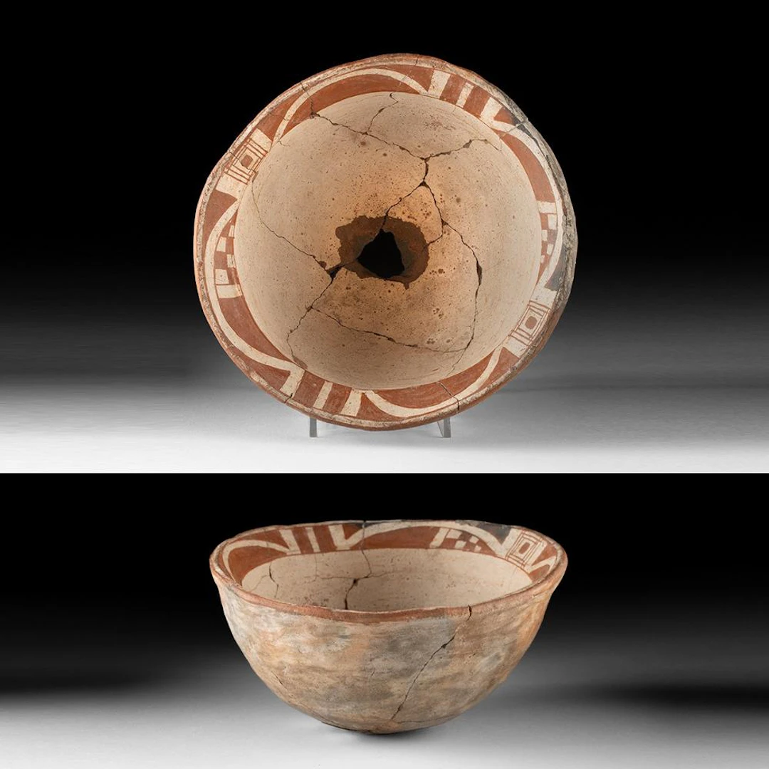 Mimbres Bichrome Bowl w/ Geometric Motif