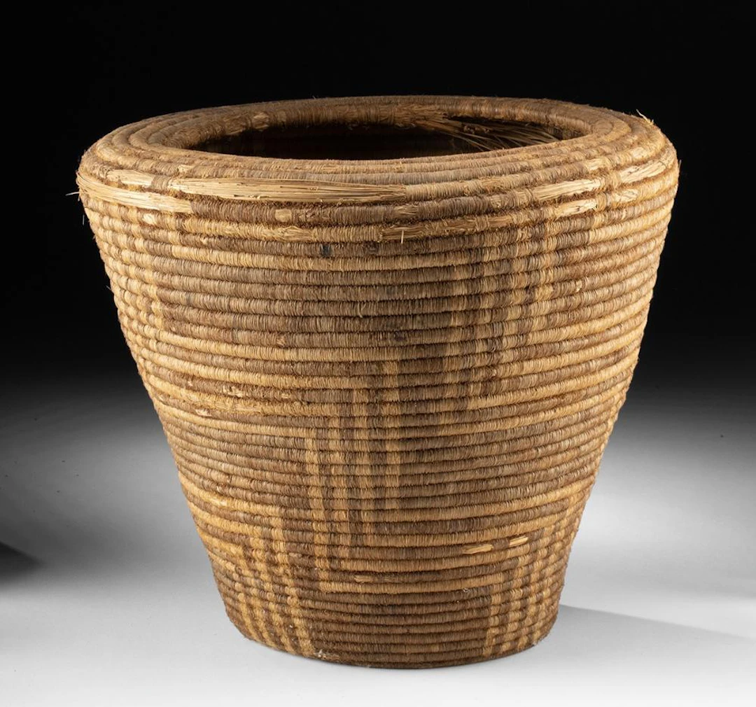 Handcrafted African Coiled Grass & Sisal Basket