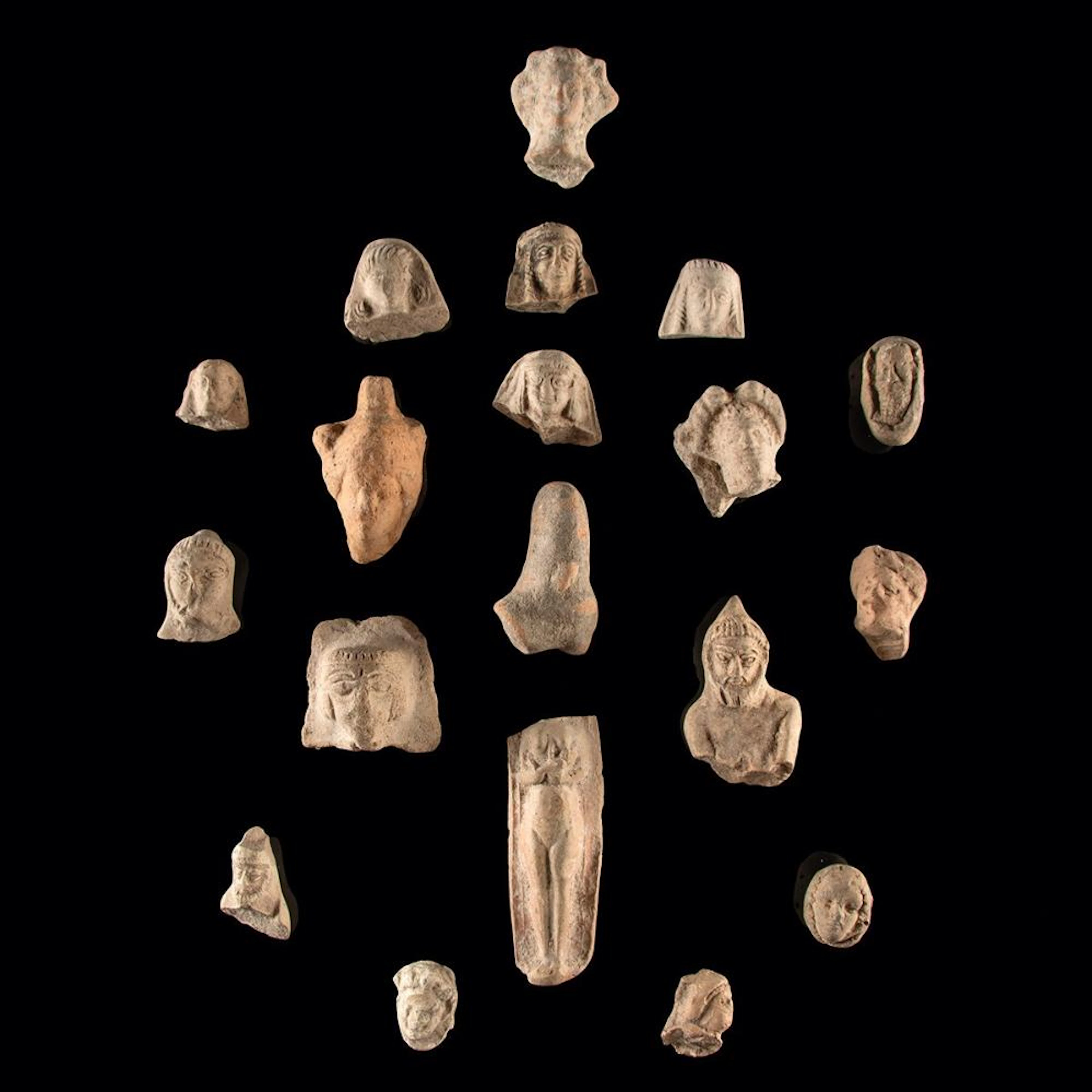 Nineteen Holy Land Pottery Heads/Figures