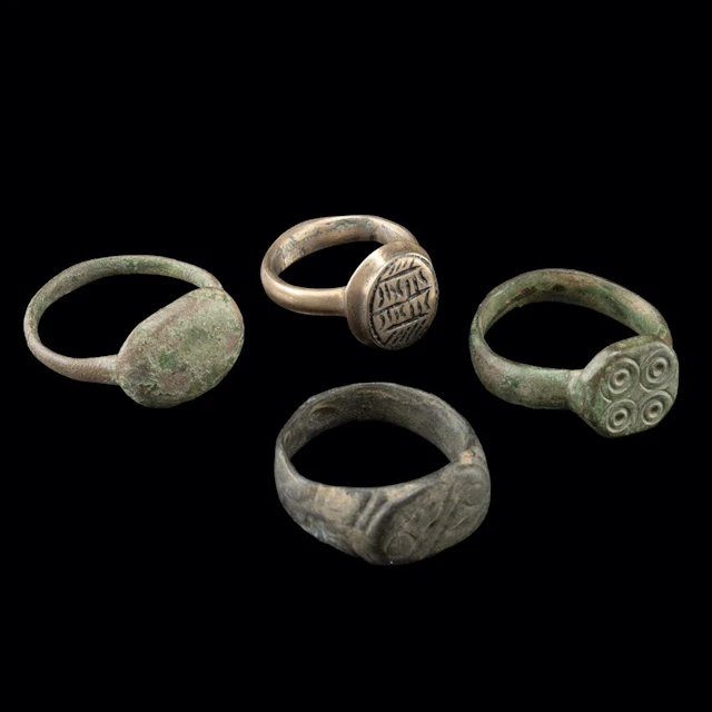 Four Roman, Medieval & Ottoman Finger Rings