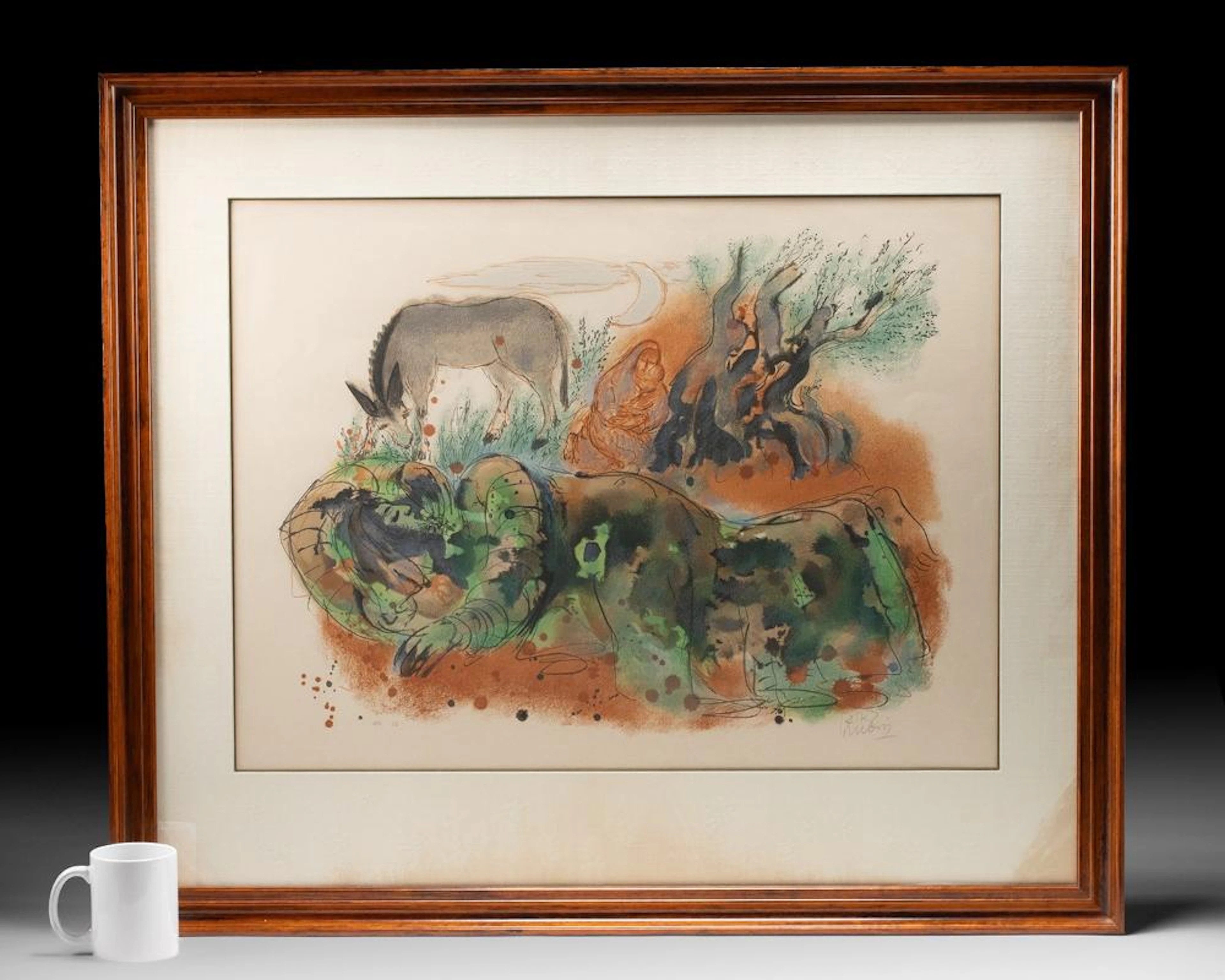 Reuven Rubin Lithograph "Rest on Flight"