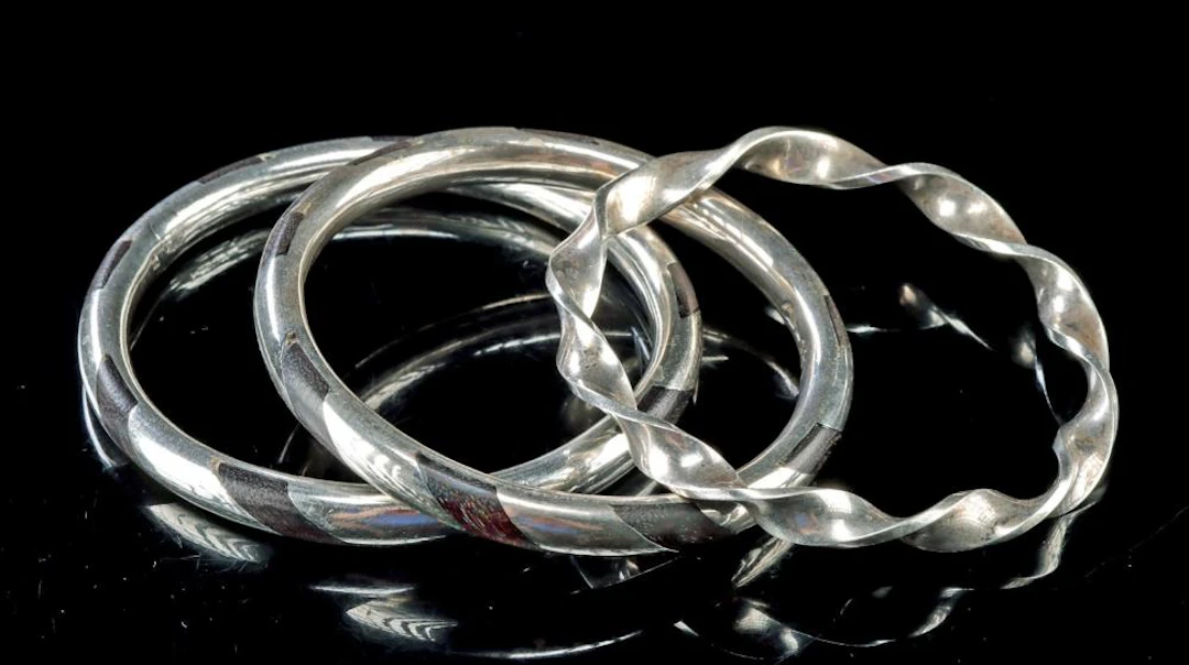 Sucesores de William Spratling Silver Bangles, Set of 3, Taxco