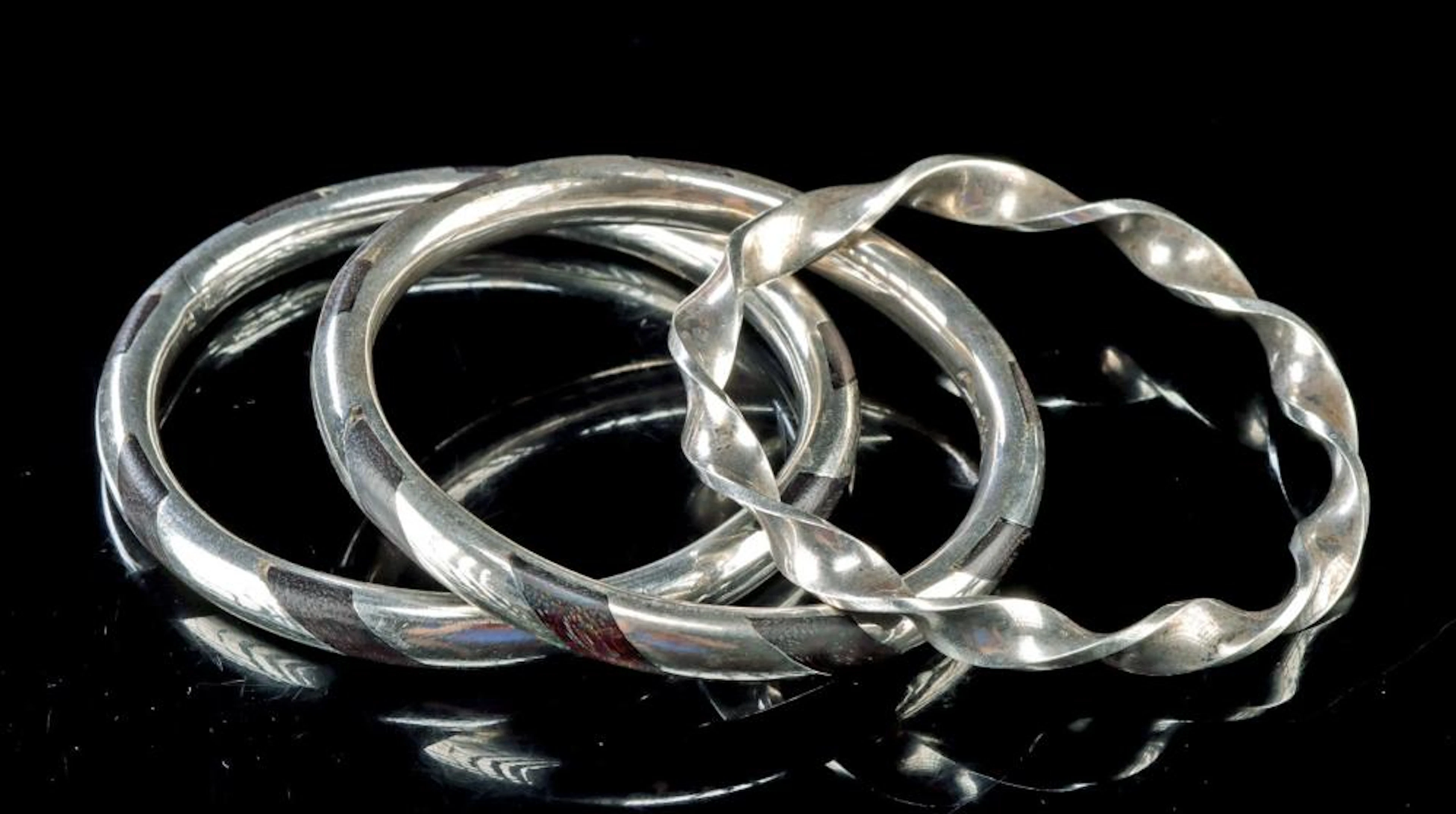Sucesores de William Spratling Silver Bangles, Set of 3, Taxco