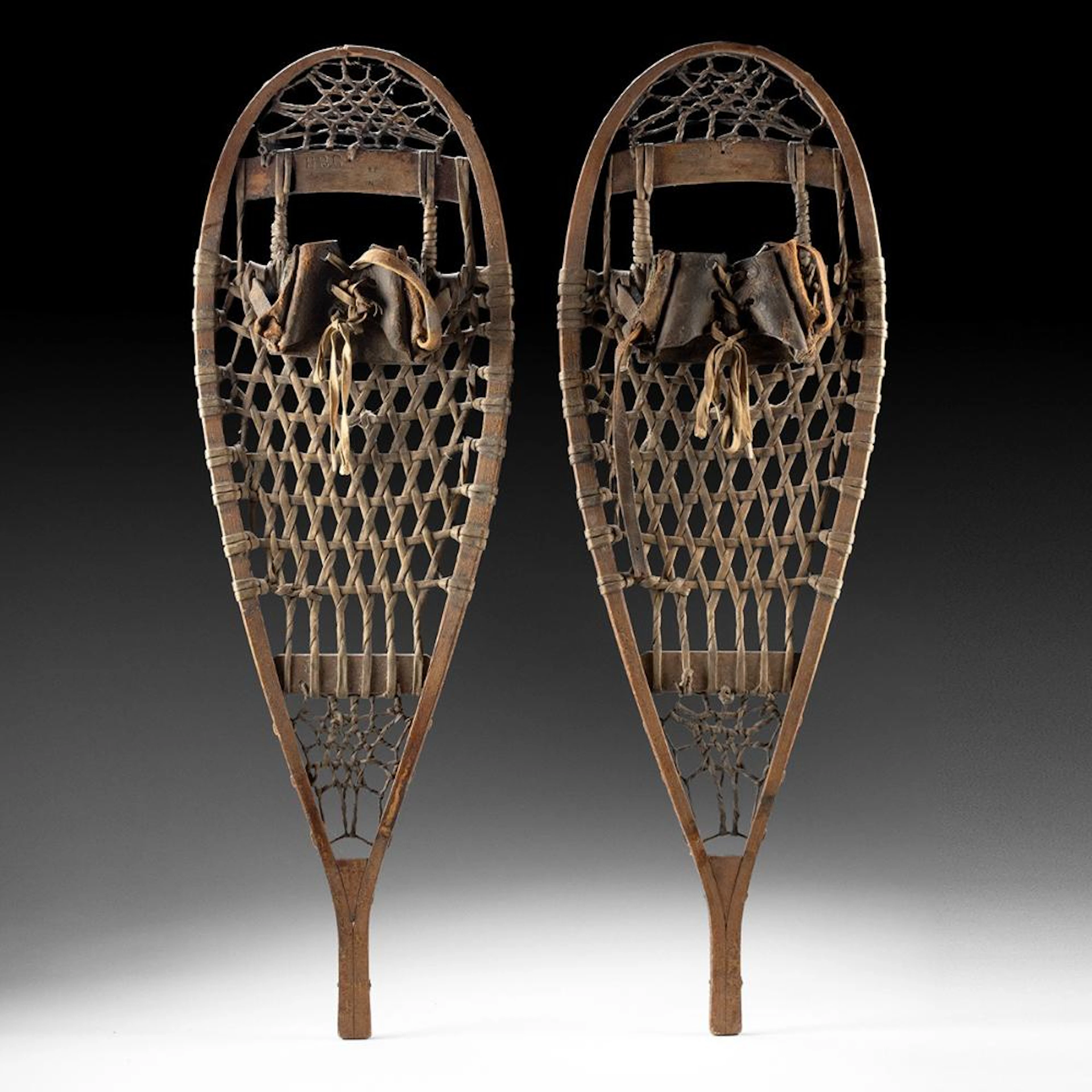 Huron Style Snowshoes, HBC Branded, White Ash Frame