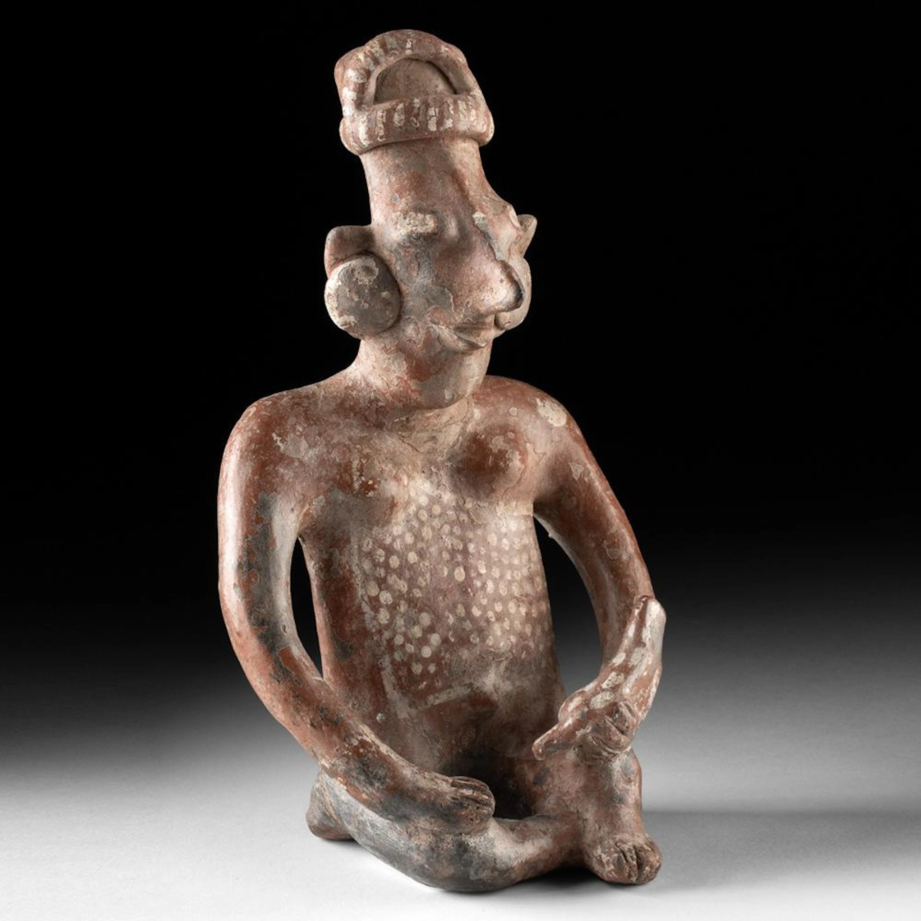 Jalisco Sheepface Seated Female Figure with Dotted Sash